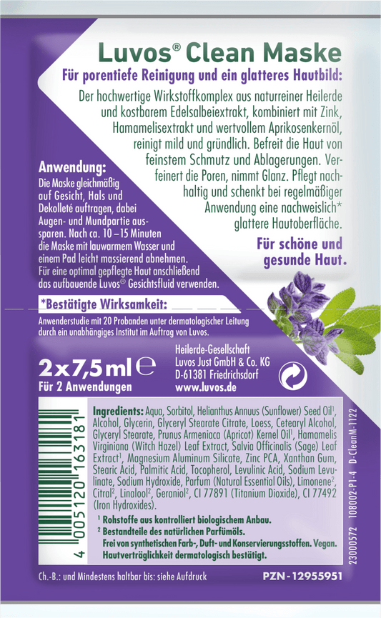 Gesichtsmaske Clean (2 x 7,5 ml), 15 ml