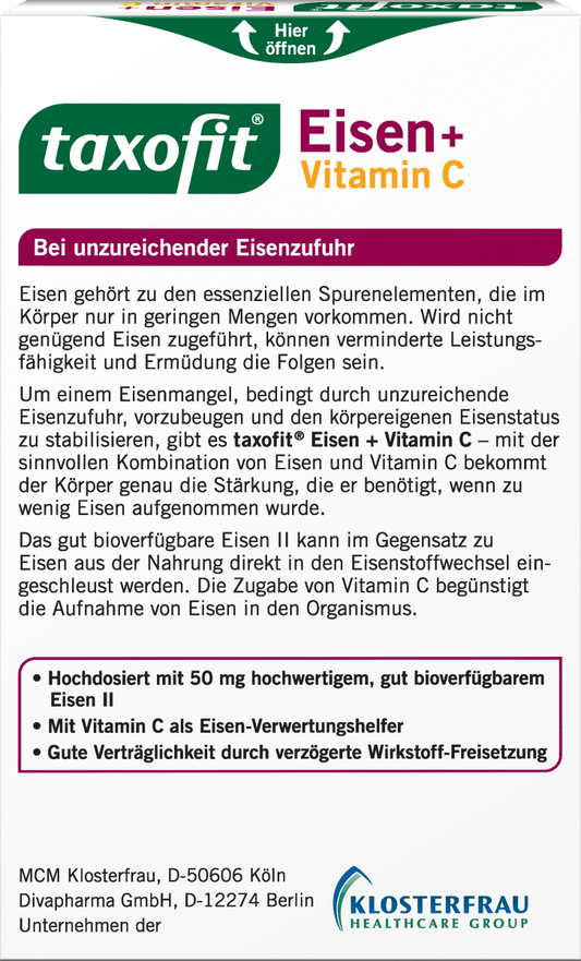 Eisen + Vitamin C Kapseln, 40 St